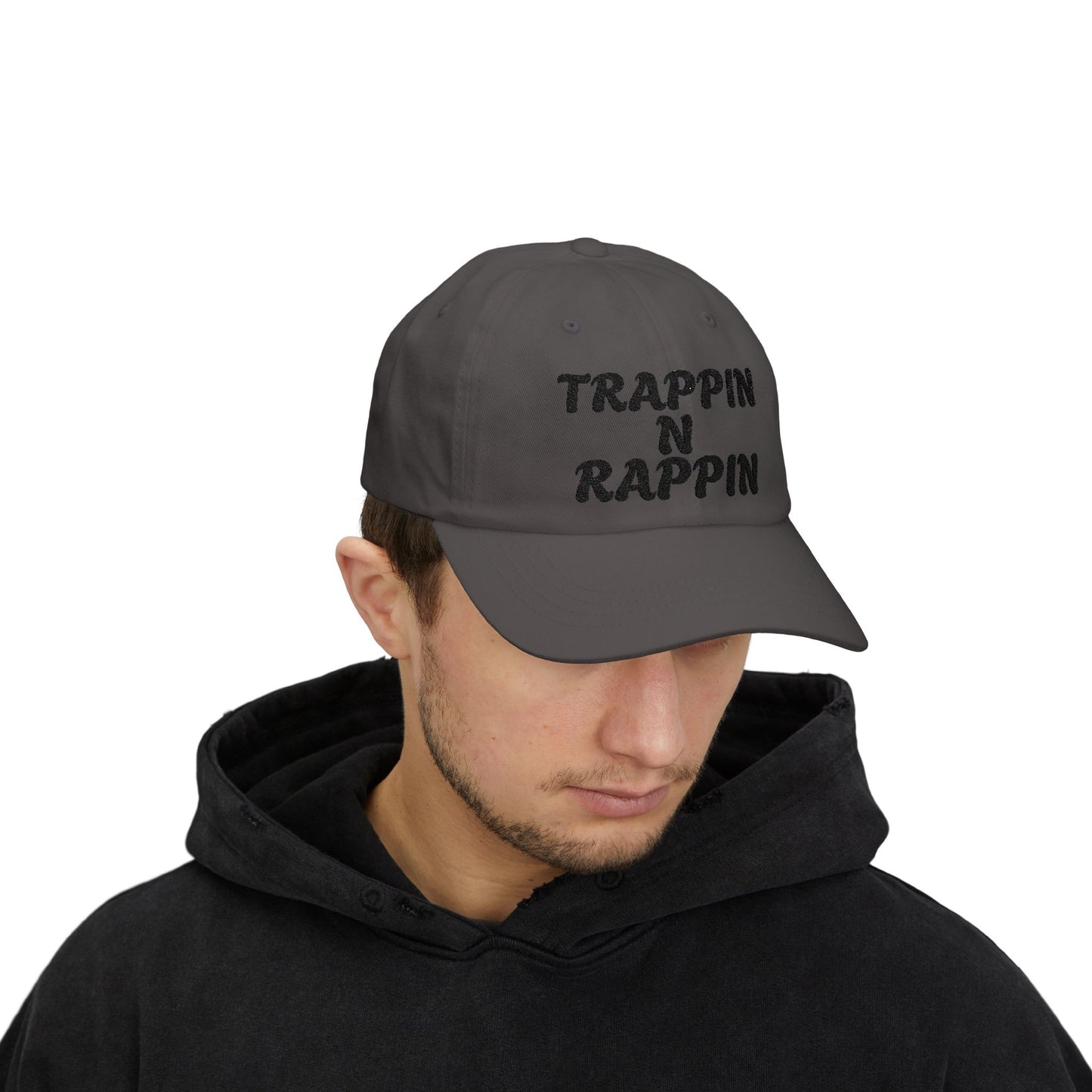 Trappin N Rappin Dad Cap | Classic White Cap for Hip-Hop Lovers, Casual Style Hat, Gift for Music Fans, Trendy Dad Hat