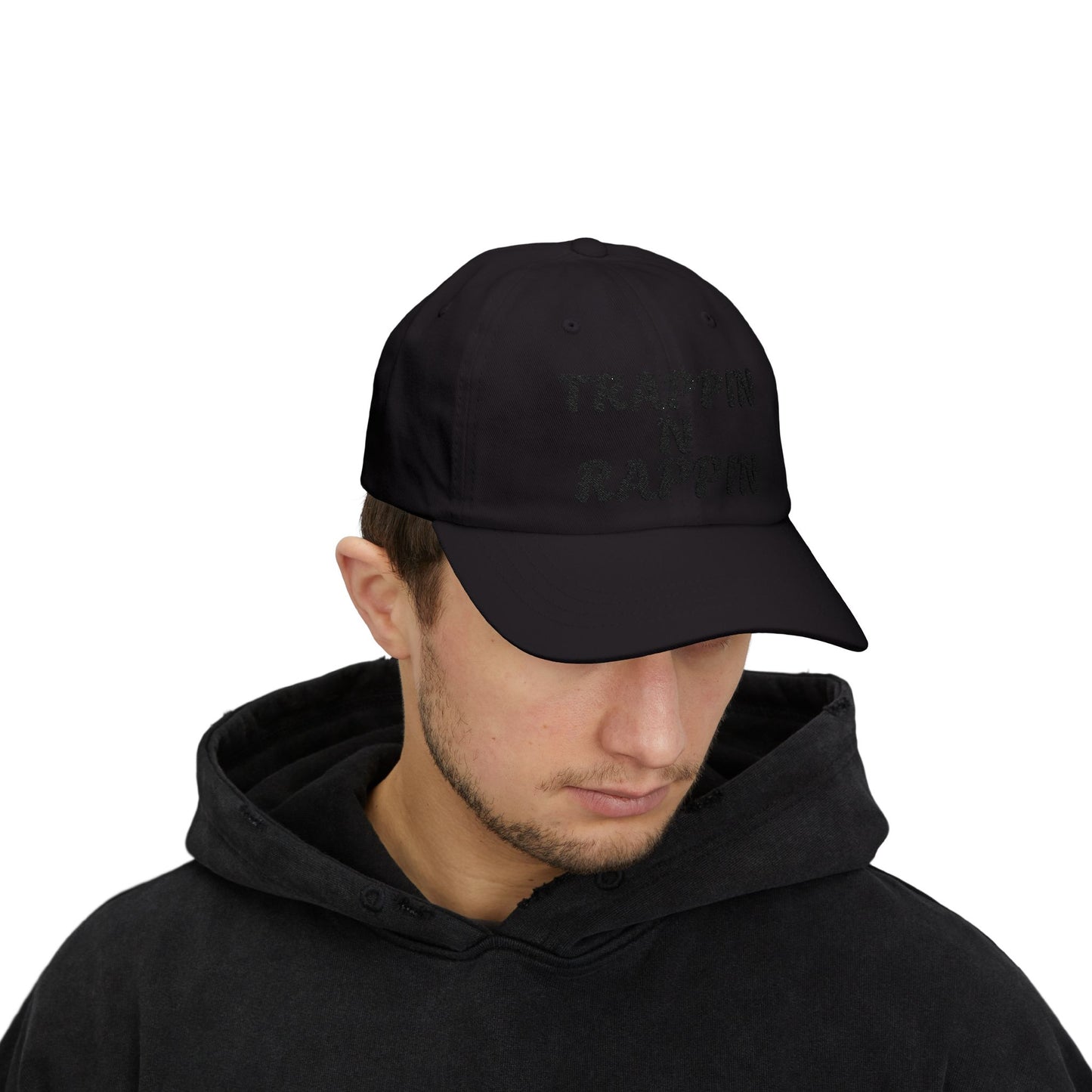 Trappin N Rappin Dad Cap | Classic White Cap for Hip-Hop Lovers, Casual Style Hat, Gift for Music Fans, Trendy Dad Hat