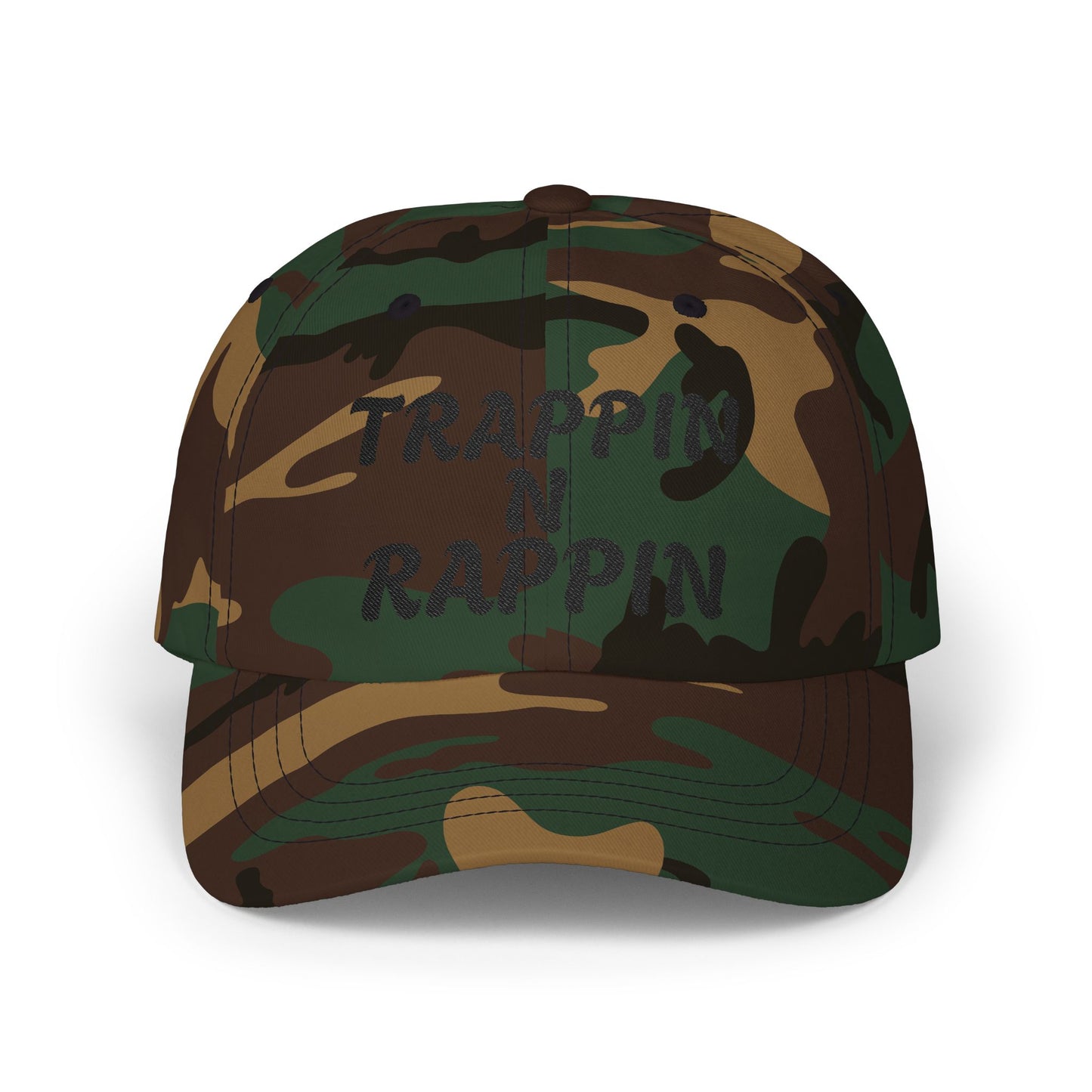 Trappin N Rappin Dad Cap | Classic White Cap for Hip-Hop Lovers, Casual Style Hat, Gift for Music Fans, Trendy Dad Hat