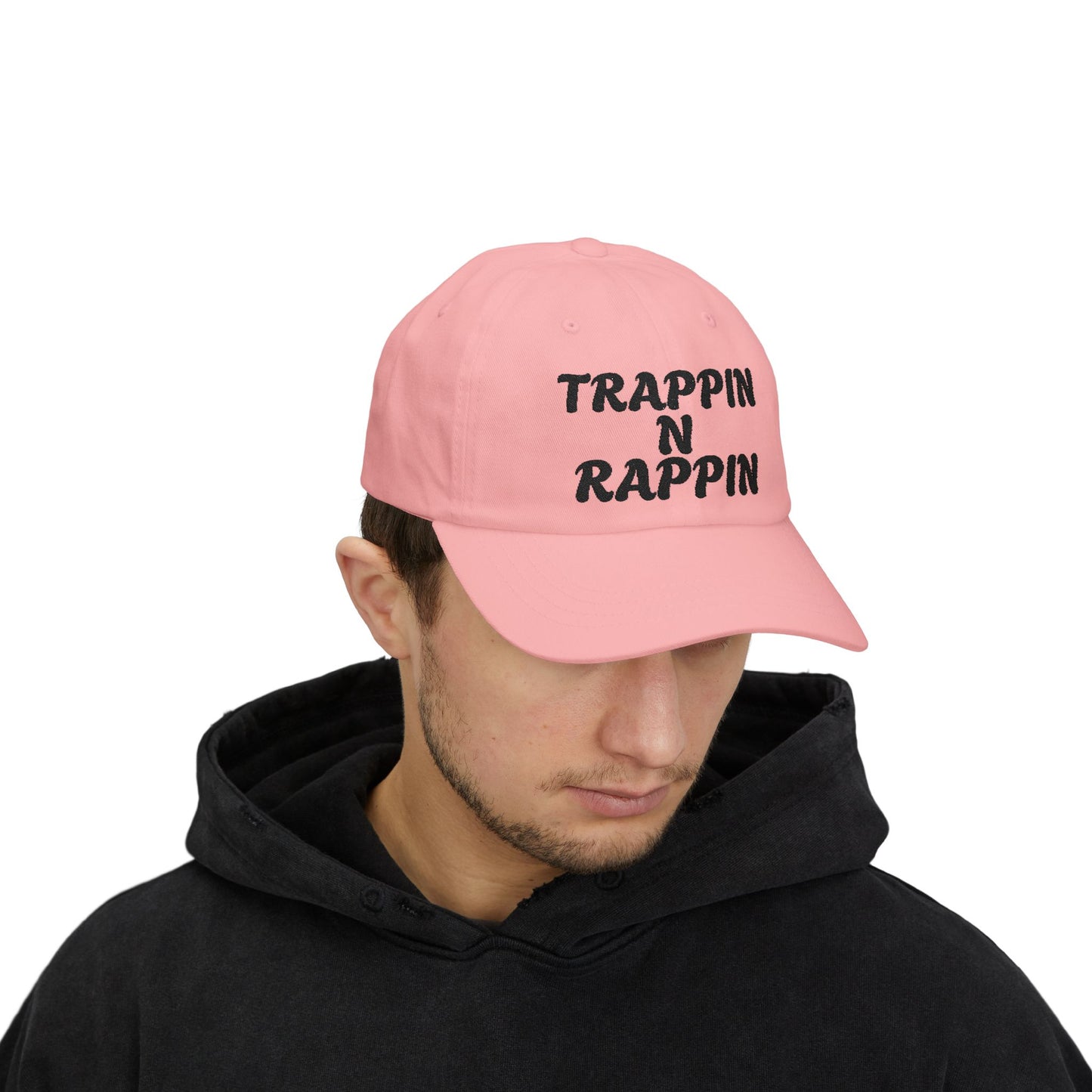 Trappin N Rappin Dad Cap | Classic White Cap for Hip-Hop Lovers, Casual Style Hat, Gift for Music Fans, Trendy Dad Hat