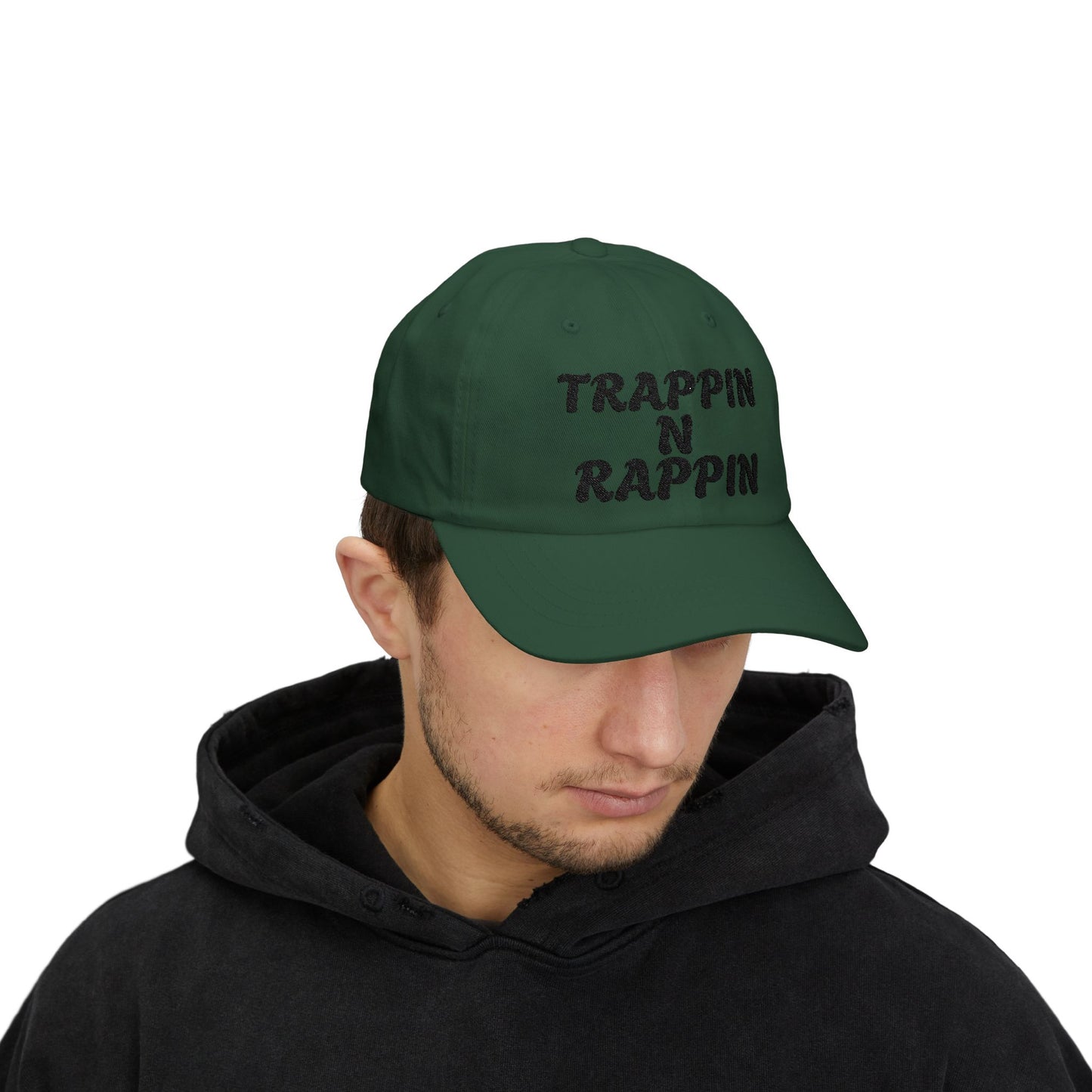 Trappin N Rappin Dad Cap | Classic White Cap for Hip-Hop Lovers, Casual Style Hat, Gift for Music Fans, Trendy Dad Hat