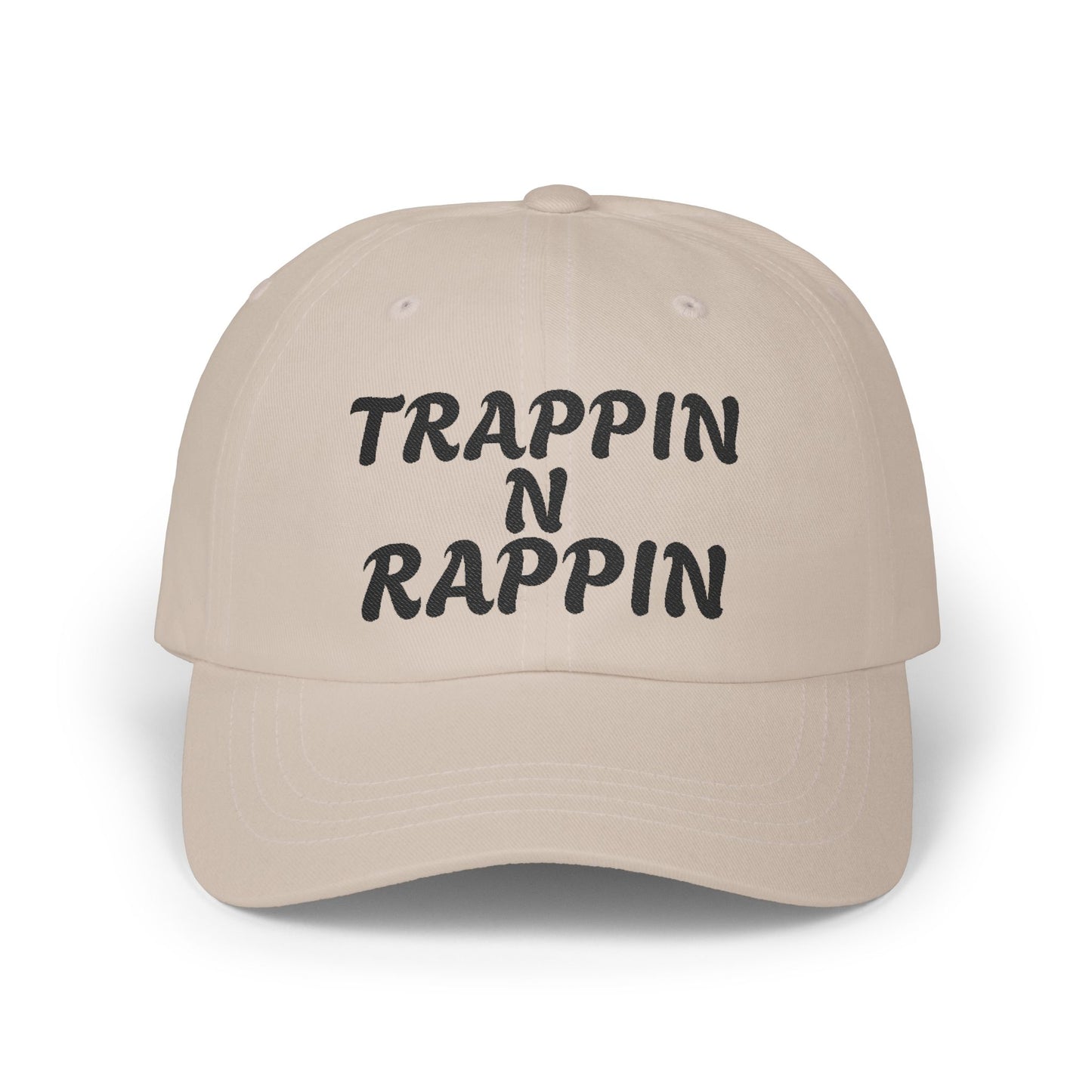 Trappin N Rappin Dad Cap | Classic White Cap for Hip-Hop Lovers, Casual Style Hat, Gift for Music Fans, Trendy Dad Hat