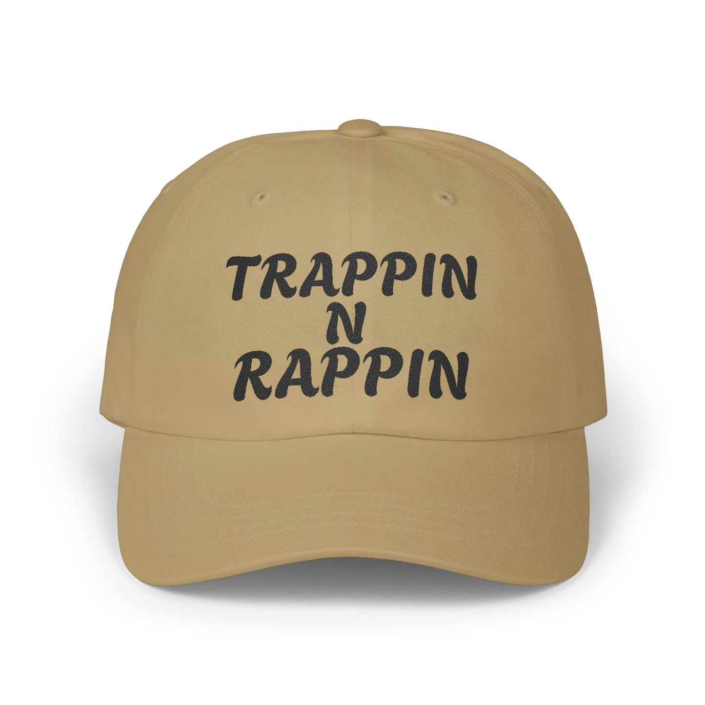 Trappin N Rappin Dad Cap | Classic White Cap for Hip-Hop Lovers, Casual Style Hat, Gift for Music Fans, Trendy Dad Hat