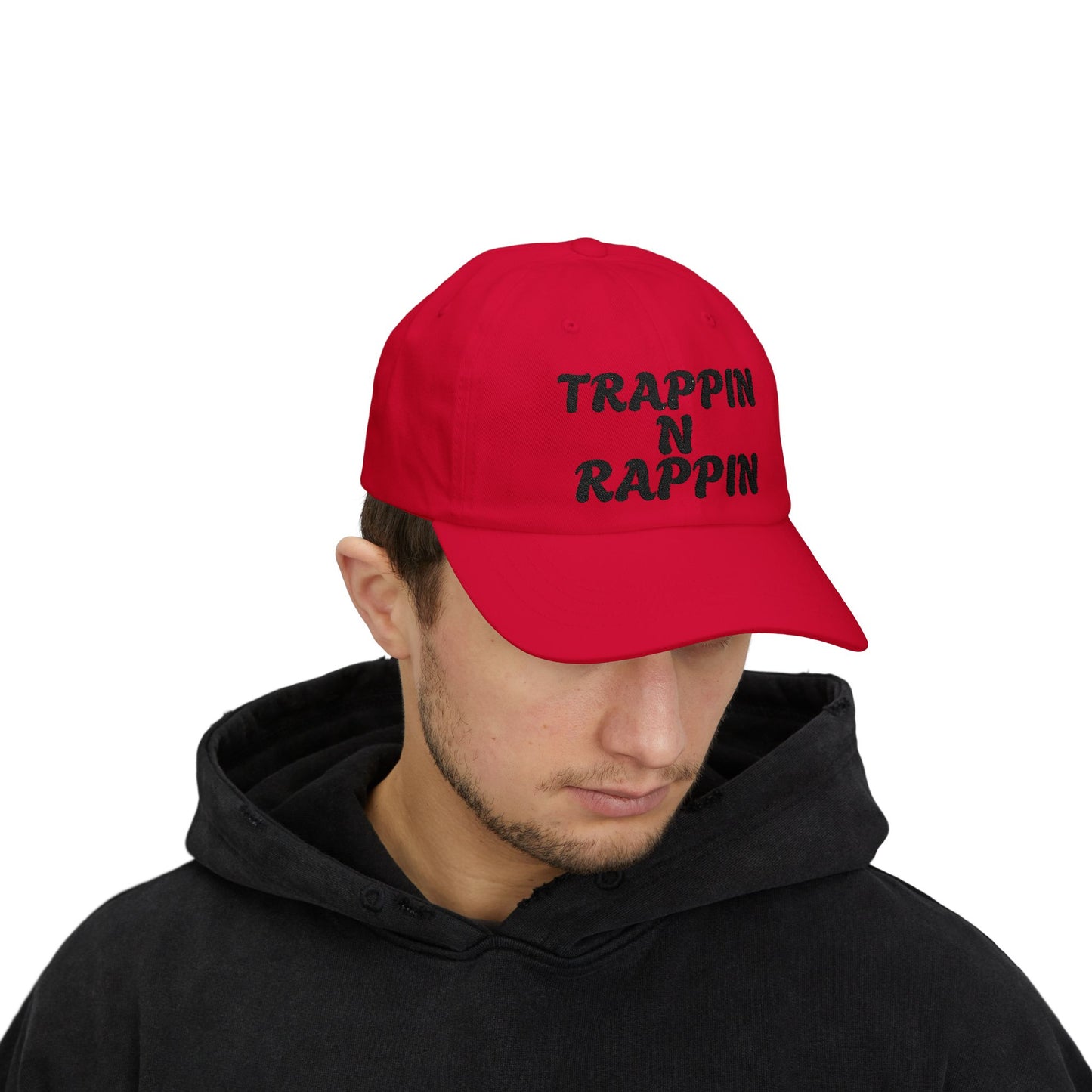 Trappin N Rappin Dad Cap | Classic White Cap for Hip-Hop Lovers, Casual Style Hat, Gift for Music Fans, Trendy Dad Hat